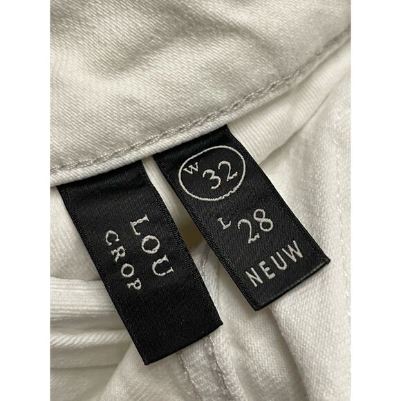 Neuw Lou Crop‎ Jeans Men Size 32 White Raw Hem Distress Slim Leg Punk Streetwear - Picture 5 of 7